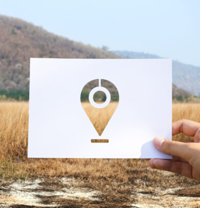 Global positioning system destination marker perforated paper