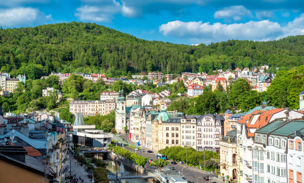 Panoramic view of Karlovy Vary. Czech Republic